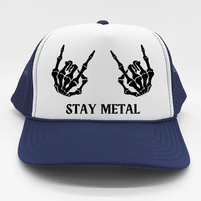 Skeleton Hand Rock Metalcore Concert Gift Trucker Hat