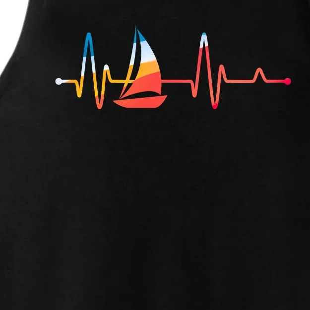 Sailing Heartbeat Retro Sailor Ladies Tri-Blend Wicking Tank