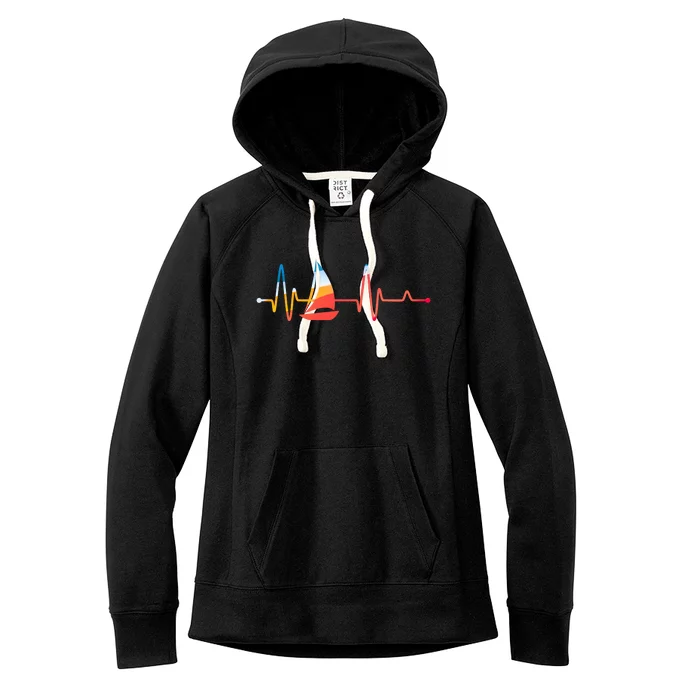 Sailing Heartbeat Retro Sailor Women's Fleece Hoodie