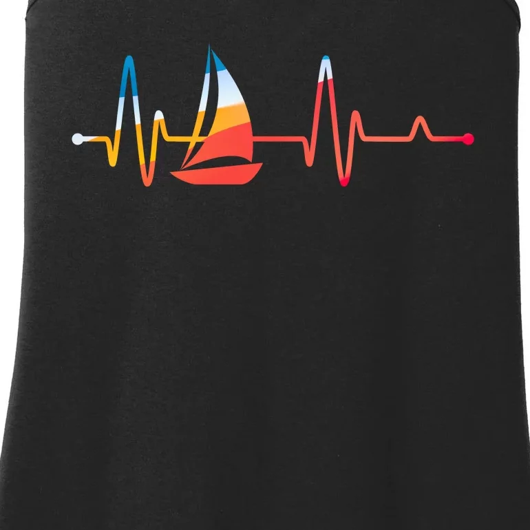 Sailing Heartbeat Retro Sailor Ladies Essential Tank