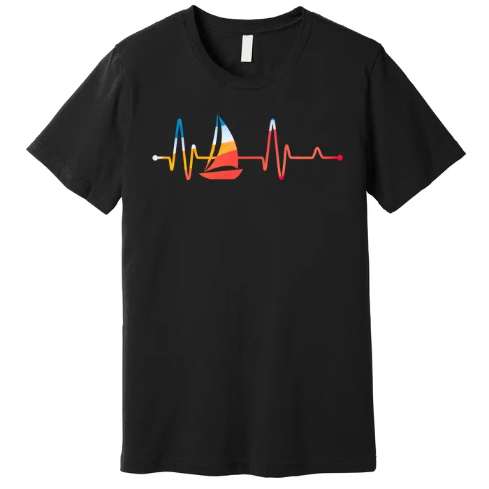 Sailing Heartbeat Retro Sailor Premium T-Shirt