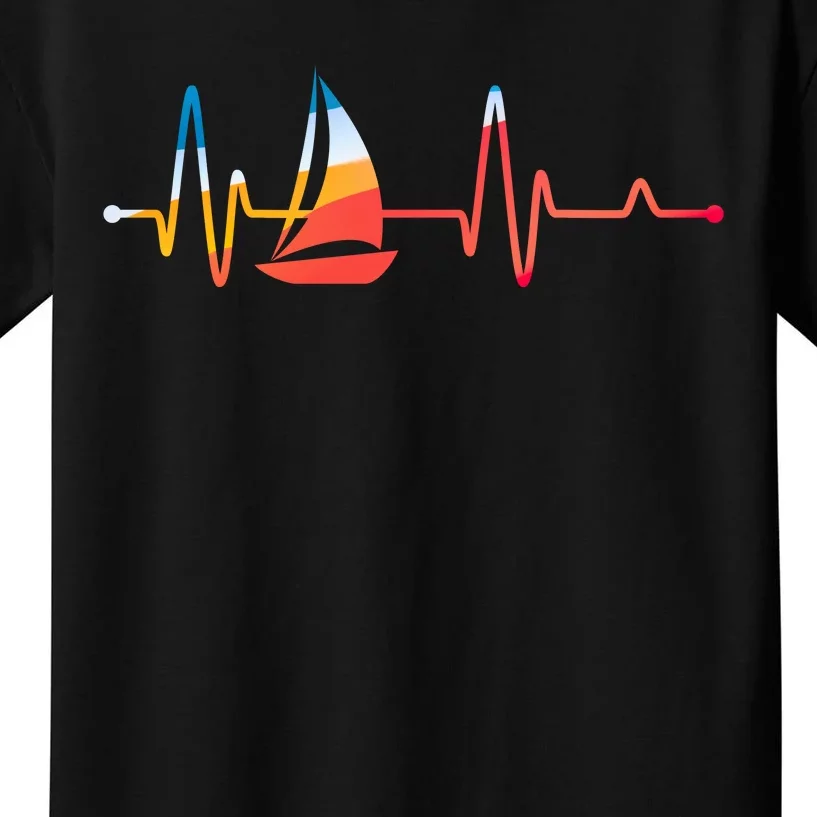 Sailing Heartbeat Retro Sailor Kids T-Shirt