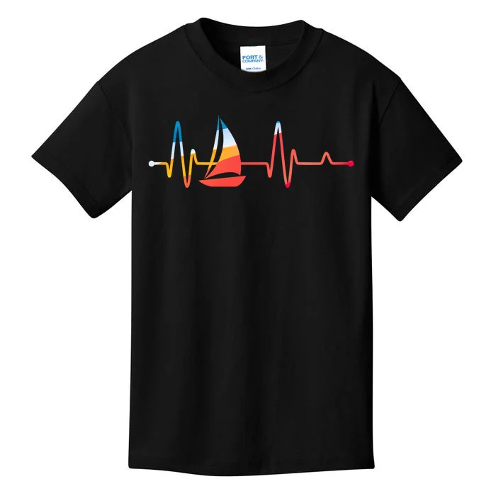 Sailing Heartbeat Retro Sailor Kids T-Shirt