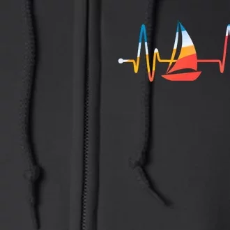 Sailing Heartbeat Retro Sailor Full Zip Hoodie