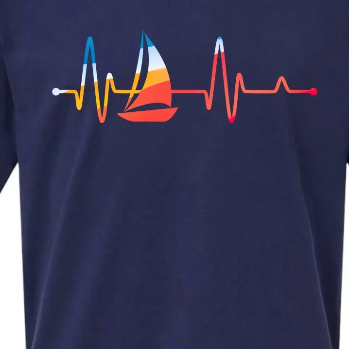 Sailing Heartbeat Retro Sailor Sueded Cloud Jersey T-Shirt