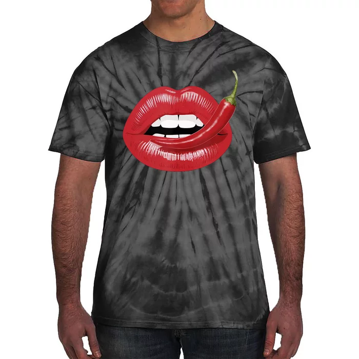 Sexy Hot Red Chili Pepper Lips Tie-Dye T-Shirt