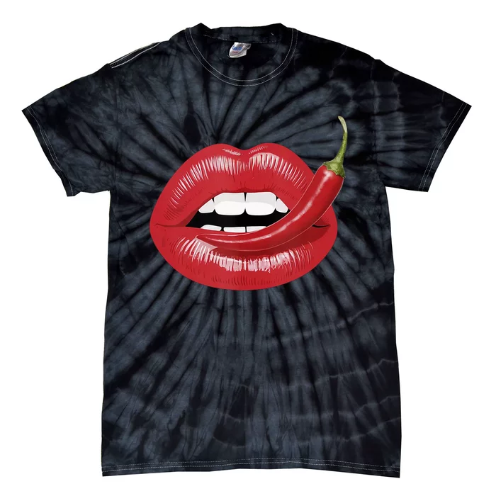 Sexy Hot Red Chili Pepper Lips Tie-Dye T-Shirt