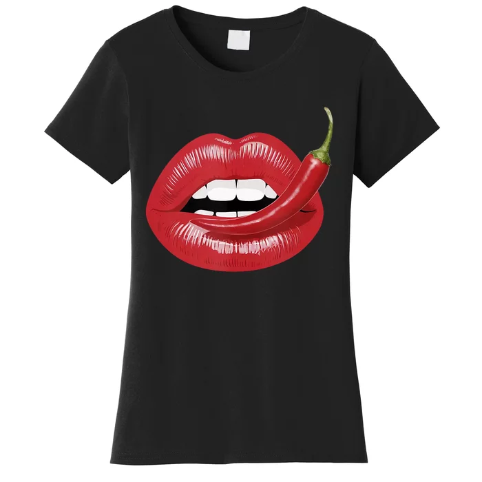 Sexy Hot Red Chili Pepper Lips Women's T-Shirt