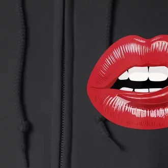 Sexy Hot Red Chili Pepper Lips Full Zip Hoodie