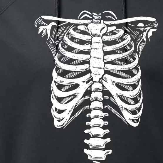 Skeleton Heart Rib Cage XRay Funny Halloween Performance Fleece Hoodie