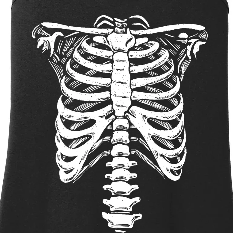 Skeleton Heart Rib Cage XRay Funny Halloween Ladies Essential Tank