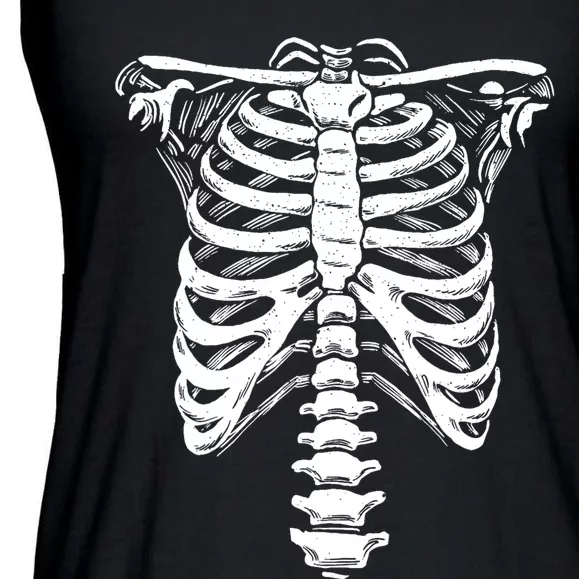 Skeleton Heart Rib Cage XRay Funny Halloween Ladies Essential Flowy Tank