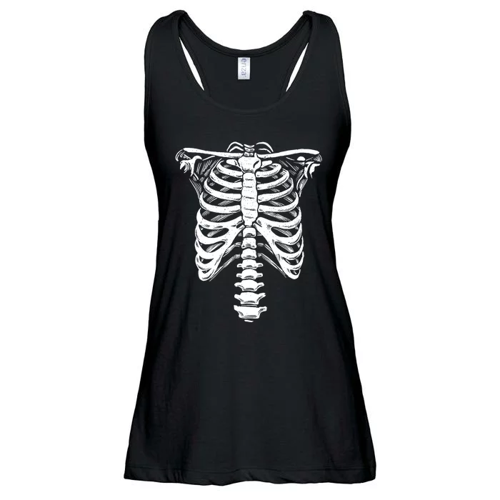 Skeleton Heart Rib Cage XRay Funny Halloween Ladies Essential Flowy Tank