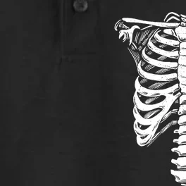 Skeleton Heart Rib Cage XRay Funny Halloween Dry Zone Grid Performance Polo