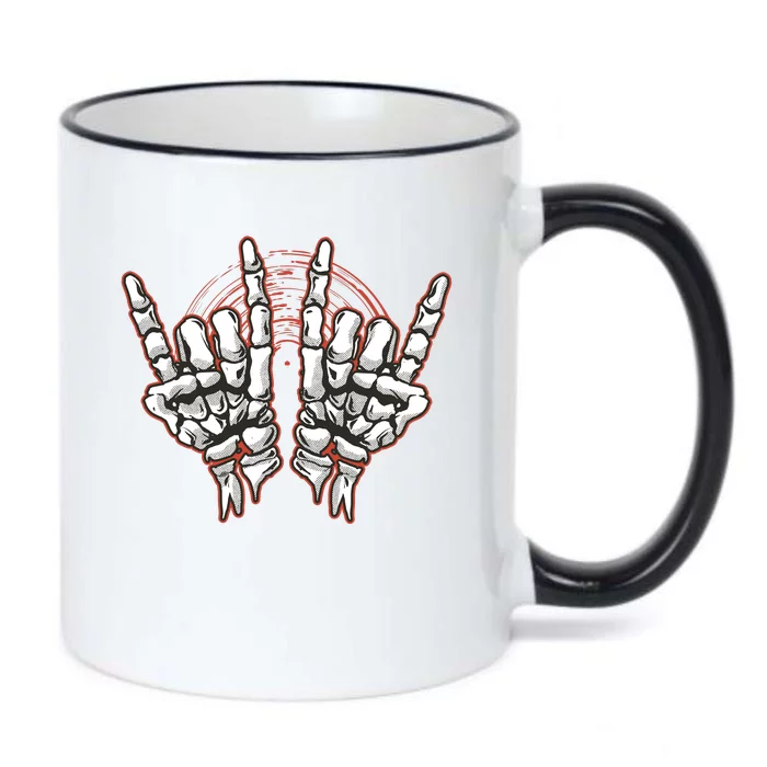 Skeleton Hands Rock And Roll Black Color Changing Mug