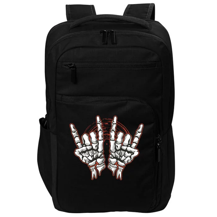 Skeleton Hands Rock And Roll Impact Tech Backpack