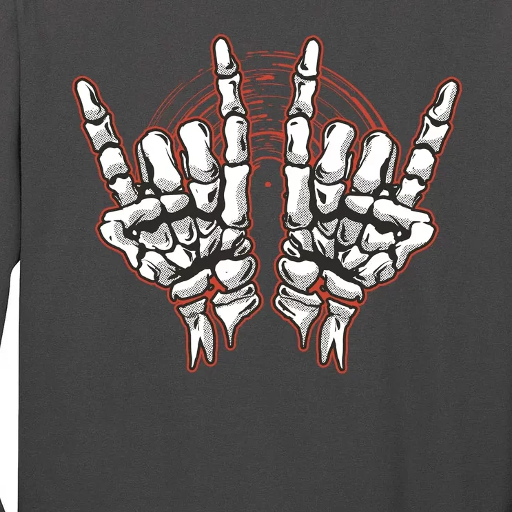 Skeleton Hands Rock And Roll Tall Long Sleeve T-Shirt