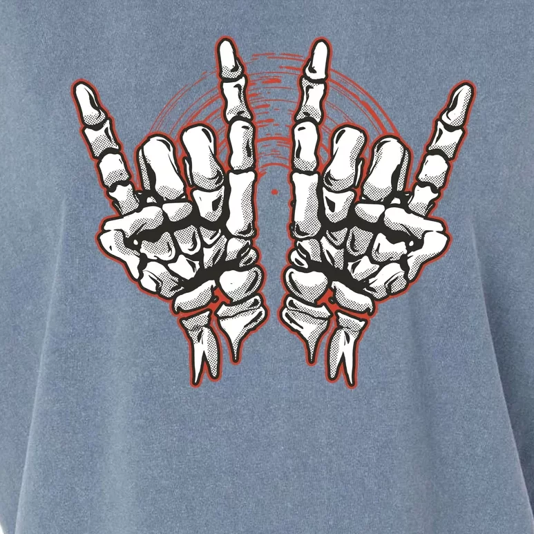 Skeleton Hands Rock And Roll Garment-Dyed Women's Muscle Tee