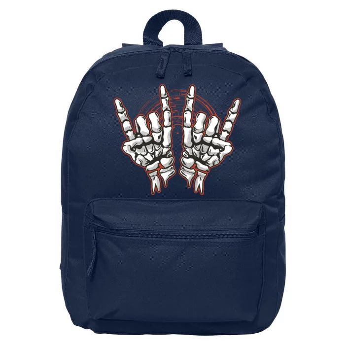 Skeleton Hands Rock And Roll 16 in Basic Backpack