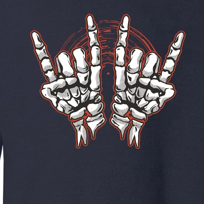 Skeleton Hands Rock And Roll Toddler Sweatshirt