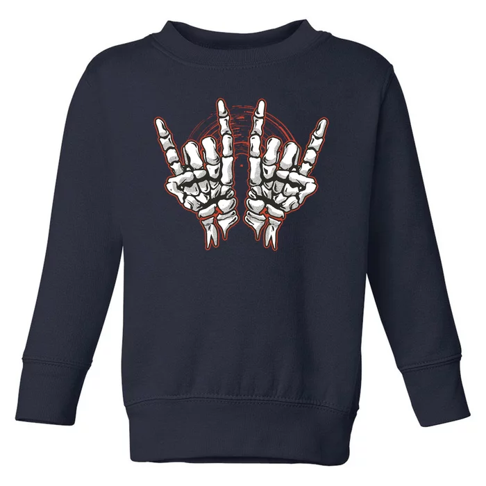 Skeleton Hands Rock And Roll Toddler Sweatshirt