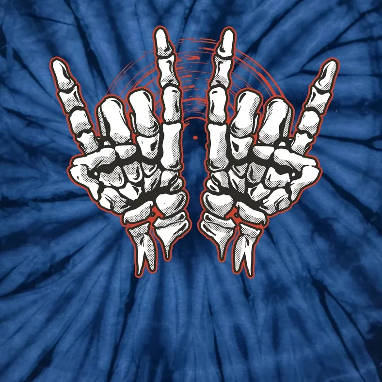 Skeleton Hands Rock And Roll Tie-Dye T-Shirt