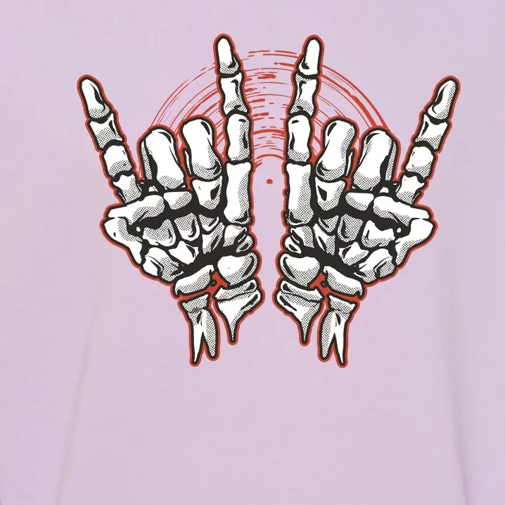 Skeleton Hands Rock And Roll Garment-Dyed Sweatshirt