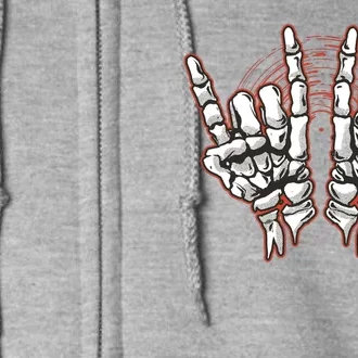 Skeleton Hands Rock And Roll Full Zip Hoodie