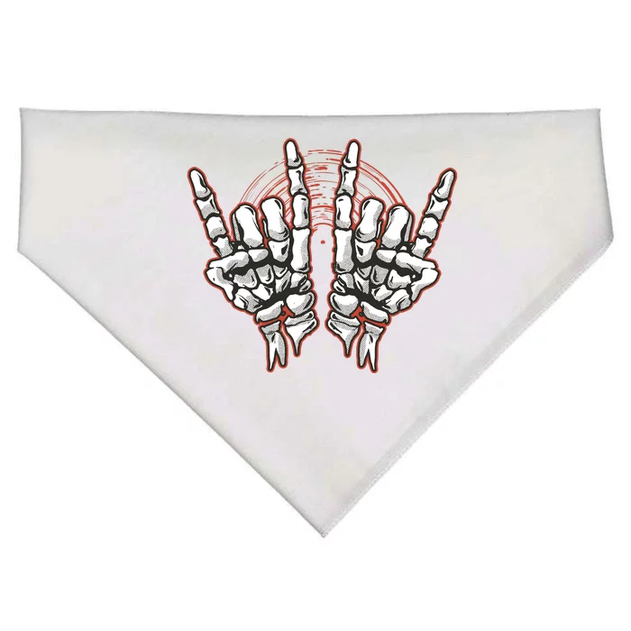 Skeleton Hands Rock And Roll USA-Made Doggie Bandana