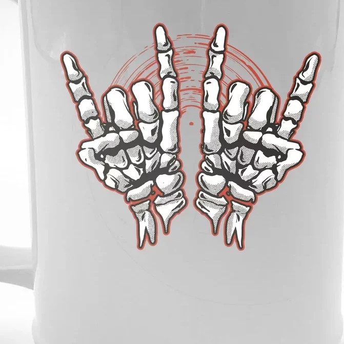 Skeleton Hands Rock And Roll Front & Back Beer Stein