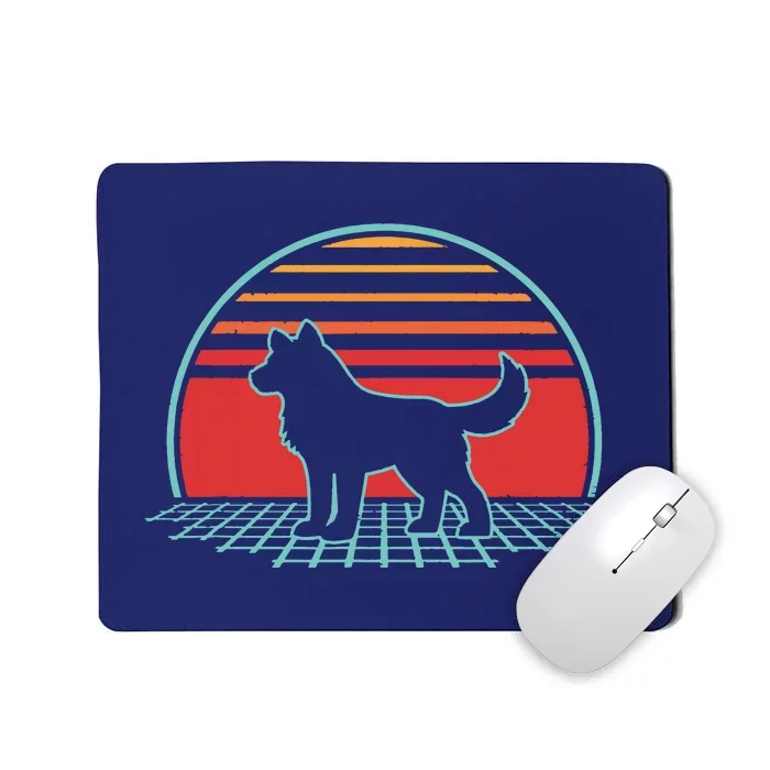 Siberian Husky Retro Vintage 80s Style Dog Lover Gift Mousepad