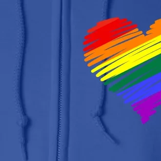 Scribble Heart Rainbow Valentines Day Lgbt Pride Gay Lesbian Gift Full Zip Hoodie