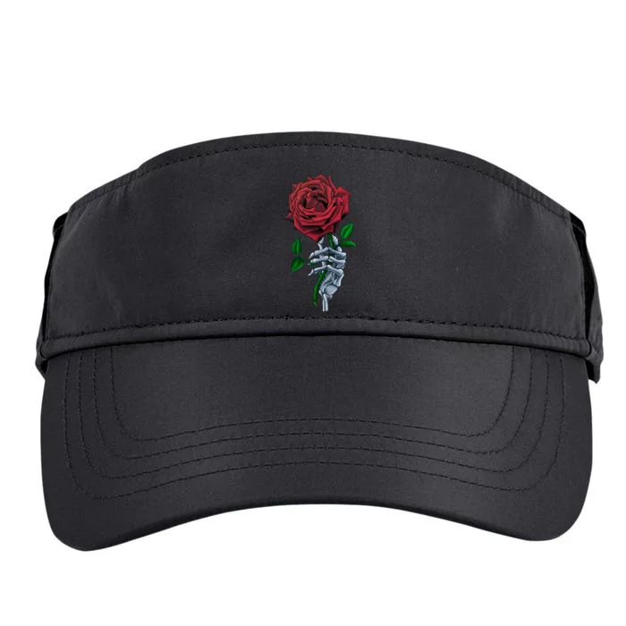 Skeleton Hand Red Rose Flower Adult Drive Performance Visor