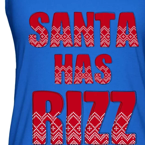 Santa Has Rizz Funny Gen Alpha Slang Christmas Teacher Ladies Essential Flowy Tank