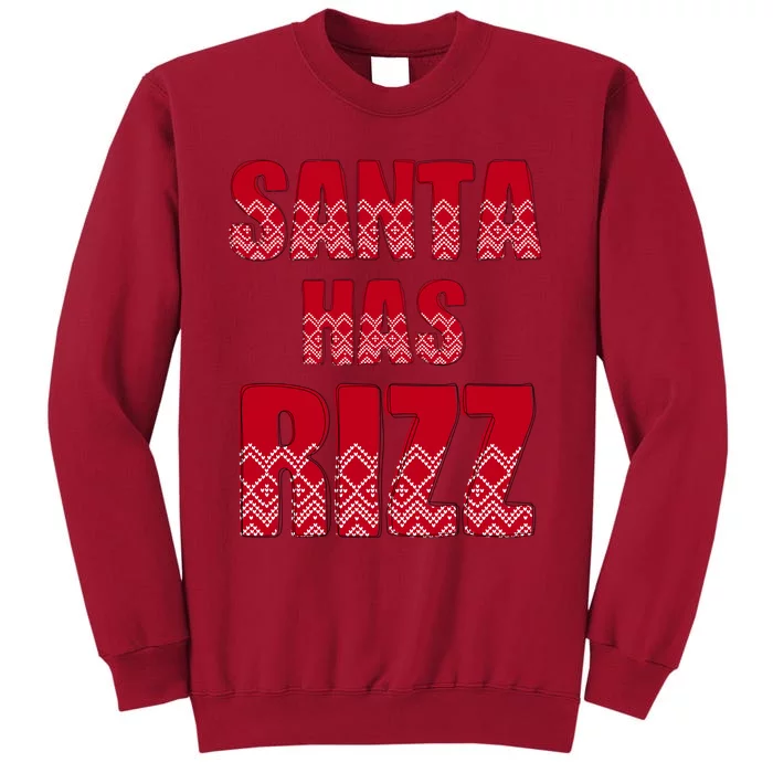 Santa Has Rizz Funny Gen Alpha Slang Christmas Teacher Tall Sweatshirt