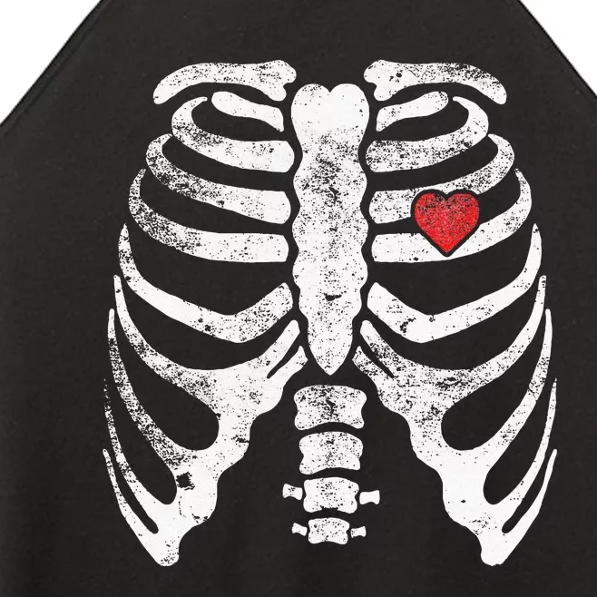 Skeleton Heart Rib Cage X Ray Adult Kids Funny Halloween Women’s Perfect Tri Rocker Tank