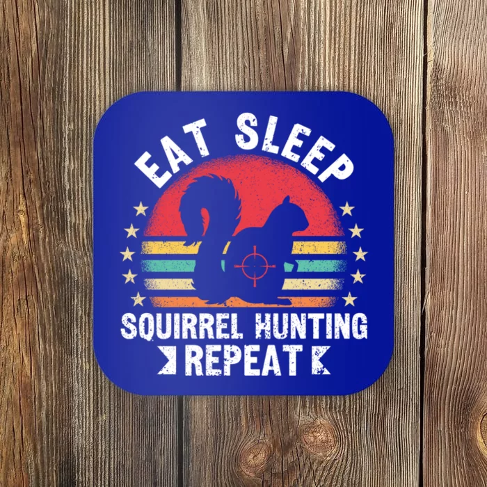 Squirrel Hunter Retro Vintage Eat Sleep Squirrel Hunting Gift Coaster