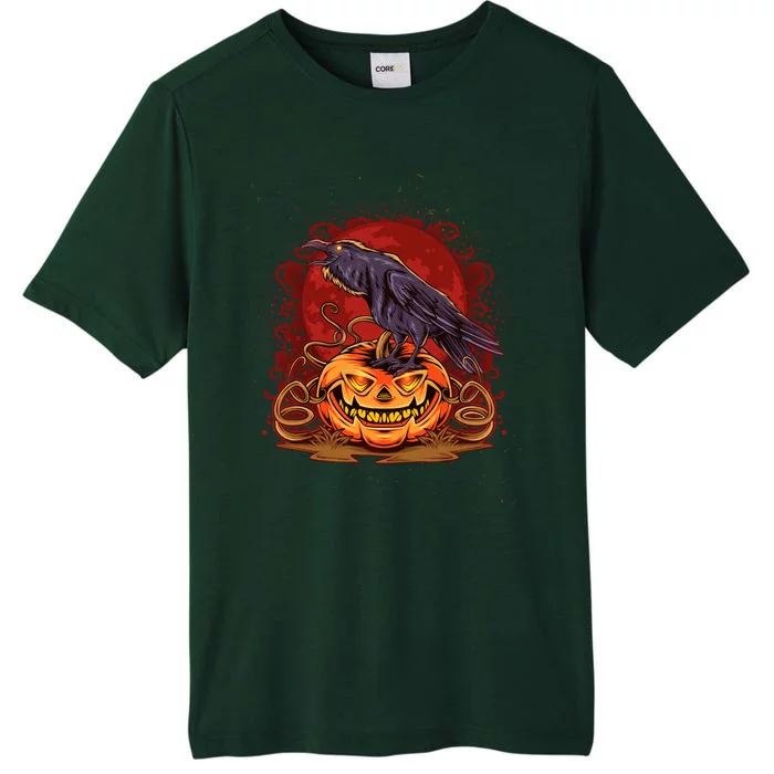 Spooky Halloween Raven Crow Jacklantern Pumpkin ChromaSoft Performance T-Shirt