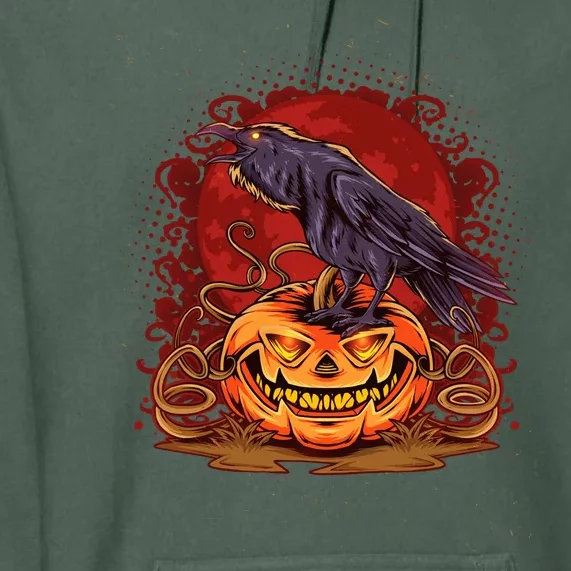 Spooky Halloween Raven Crow Jacklantern Pumpkin Premium Hoodie