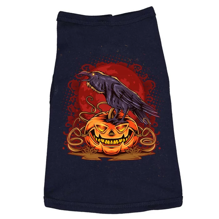 Spooky Halloween Raven Crow Jacklantern Pumpkin Doggie Tank