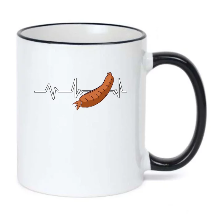 Sausage Heartbeat Sausage Gift Sausage Gift Black Color Changing Mug