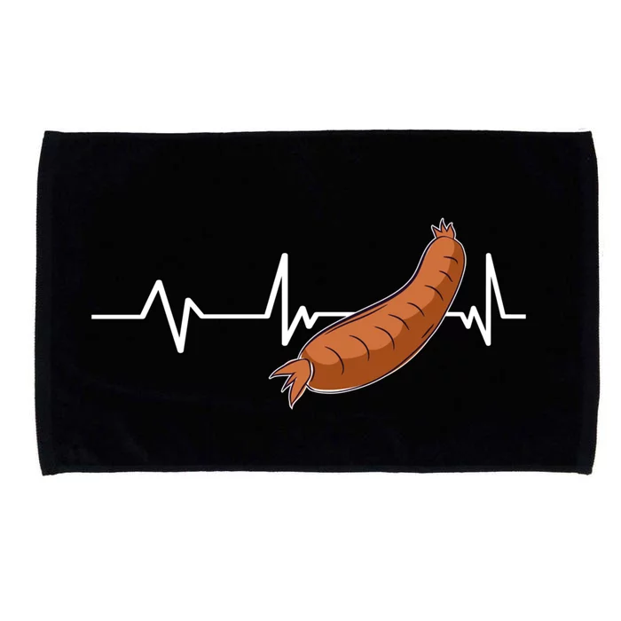 Sausage Heartbeat Sausage Gift Sausage Gift Microfiber Hand Towel