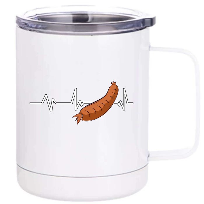 Sausage Heartbeat Sausage Gift Sausage Gift Front & Back 12oz Stainless Steel Tumbler Cup