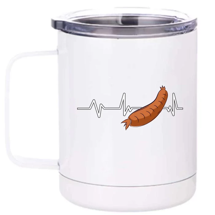 Sausage Heartbeat Sausage Gift Sausage Gift Front & Back 12oz Stainless Steel Tumbler Cup