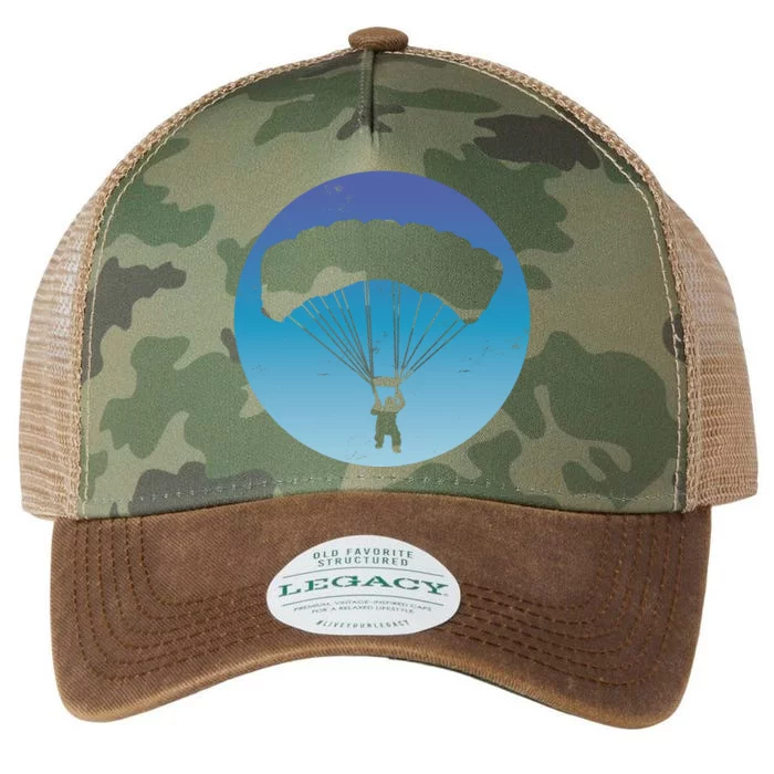 Skydiving Hobby Silhouette Legacy Tie Dye Trucker Hat