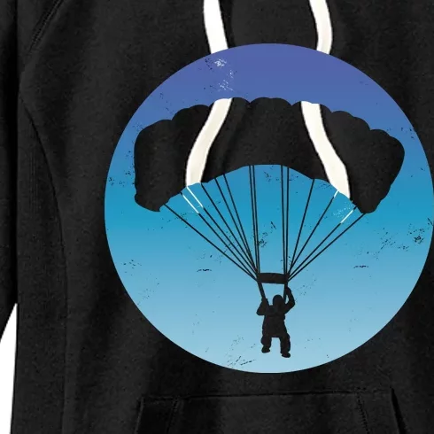 Skydiving Hobby Silhouette Women's Fleece Hoodie