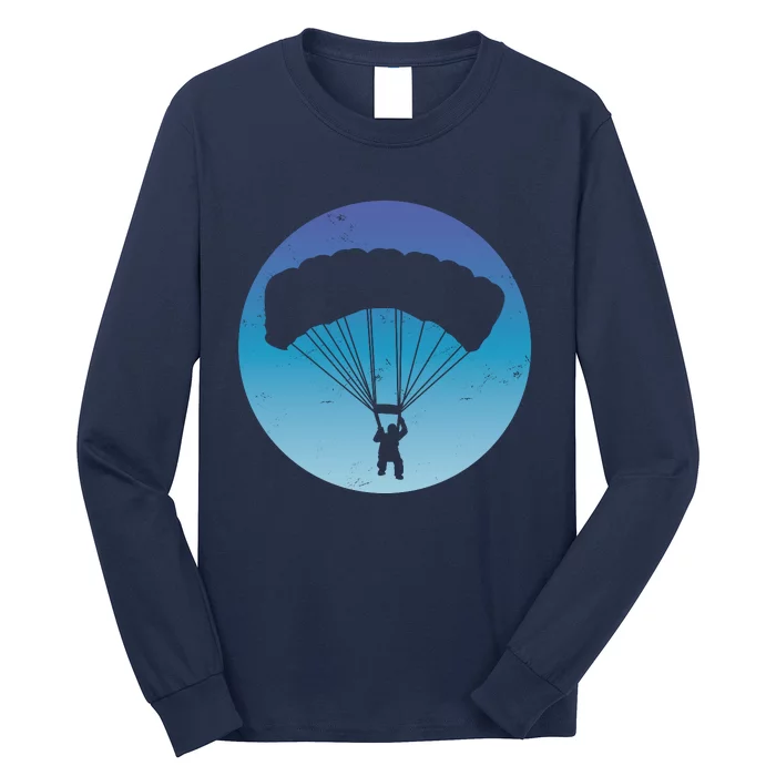 Skydiving Hobby Silhouette Long Sleeve Shirt