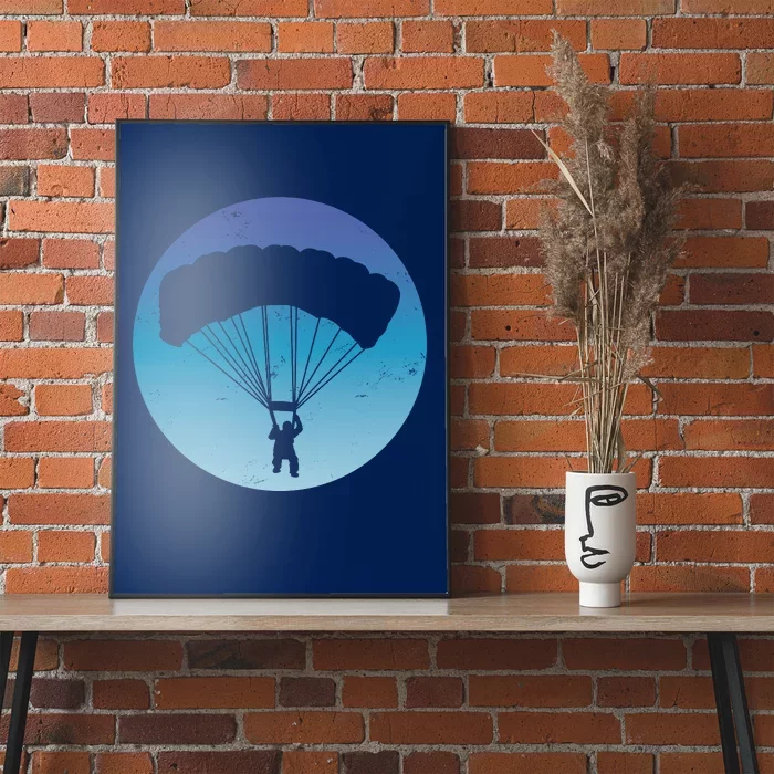 Skydiving Hobby Silhouette Poster