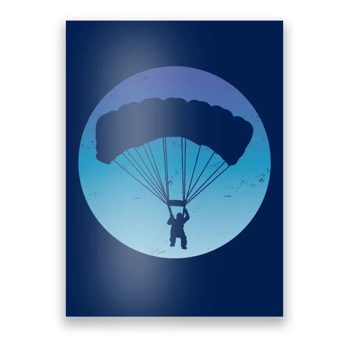 Skydiving Hobby Silhouette Poster