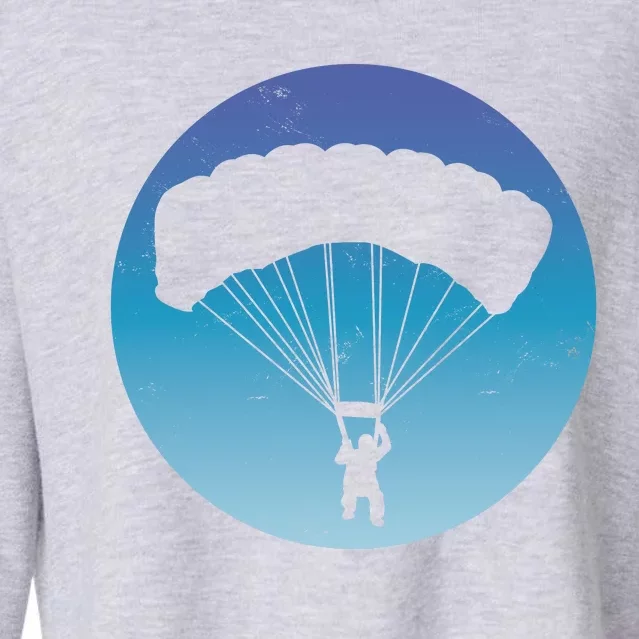 Skydiving Hobby Silhouette Cropped Pullover Crew